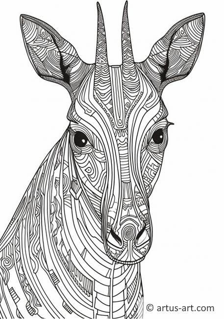 Página para colorear de Okapi